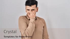  Presentation with breath - Slide set featuring non-binary-person-standing-over background and a coral colored foreground