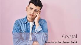  Presentation with non binary - Presentation design consisting of non-binary-person-standing-over and a lemonade colored foreground