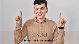  Presentation with non binary - Slide deck with non-binary-person-standing-over and a coral colored foreground