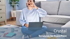  Presentation with non binary - PPT theme enhanced with non-binary-person-studying-using background and a ocean colored foreground