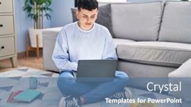  Presentation with non binary - PPT theme consisting of non-binary-person-studying-using background and a  colored foreground