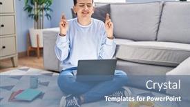  Presentation with non binary - Slide set having non-binary-person-studying-using background and a ocean colored foreground