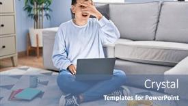  Presentation with non binary - Slide set consisting of non-binary-person-studying-using background and a ocean colored foreground