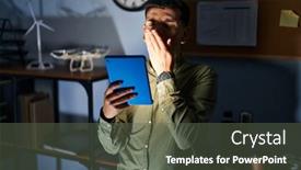  Presentation with non binary - Presentation theme enhanced with non-binary-person-using-touchpad background and a dark gray colored foreground