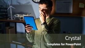  Presentation with scandal - Slide deck consisting of non-binary-person-using-touchpad background and a tawny brown colored foreground