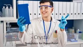  Presentation with non binary - Slide set with non-binary-person-working background and a light gray colored foreground