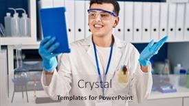  Presentation with non binary - PPT layouts having non-binary-person-working background and a soft green colored foreground