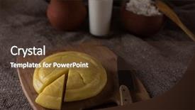  Presentation with milk dairy cheese yogurt sour - Presentation design enhanced with non gmo - organic milk cottage cheese background and a tawny brown colored foreground