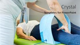  Presentation with medical therapy - Slide deck consisting of non-medical-practitioner-treats-patient background and a coral colored foreground