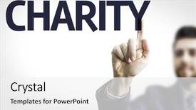  Presentation with non profit - Slide deck having non profit - business man pointing to transparent background and a white colored foreground