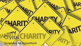  Presentation with non profit - PPT theme consisting of non profit - charity written on multiple road background and a yellow colored foreground