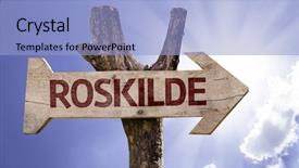  Presentation with wooden - Beautiful PPT layouts featuring non profit develoment - roskilde wooden sign backdrop and a light blue colored foreground