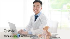  Presentation with doctor office - Amazing slides having non specialist - handsome pediatrician doctor in office backdrop and a lemonade colored foreground