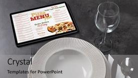  Presentation with online food order - Audience pleasing PPT theme consisting of non stop order online pizza backdrop and a light gray colored foreground