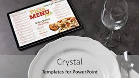  Presentation with order - Slide deck featuring non-stop-order-online-pizza background and a light gray colored foreground