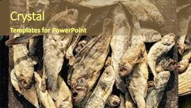  Presentation with fish - Audience pleasing presentation design consisting of non veg - heap of dryfish laying backdrop and a tawny brown colored foreground