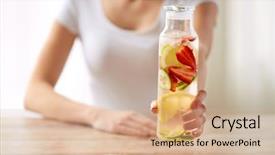  Presentation with healthy people - Slide deck with healthy eating detox and people background and a  colored foreground