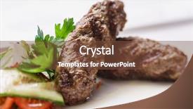  Presentation with kebab - Cool new PPT theme with kebabs - kebab with salad backdrop and a tawny brown colored foreground