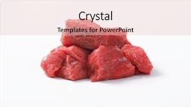  Presentation with raw meat beef veal shank - Presentation theme featuring raw diced beef meat ready background and a pink colored foreground