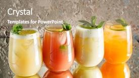  Presentation with lemonade - Cool new presentation theme with mocktail - summer lemonade with fruits backdrop and a coral colored foreground