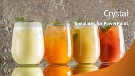  Presentation with lemonade - PPT theme consisting of mocktail - summer lemonade with fruits background and a coral colored foreground