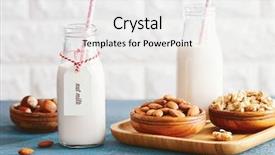  Presentation with nuts milk - Presentation design having milk vegan milk from nuts background and a white colored foreground