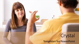  Presentation with verbal - Amazing slide deck having non verbal communication - woman and man learning sign backdrop and a yellow colored foreground