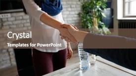  Presentation with congratulation - Amazing PPT layouts having non verbal communication - wormy handshake as congratulation backdrop and a violet colored foreground