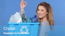  Presentation with roadways and recycling - Cool new presentation with non verbal communication - young woman taking backdrop and a teal colored foreground