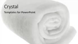  Presentation with woven - Presentation design with non woven fabric - roll syntepon isolated on white background and a light gray colored foreground