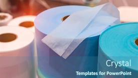  Presentation with woven - Beautiful PPT theme featuring non-woven-material-on-automatic backdrop and a ocean colored foreground