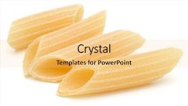  Presentation with penne pasta - Cool new presentation theme with noni - italian pasta isolated on white backdrop and a  colored foreground