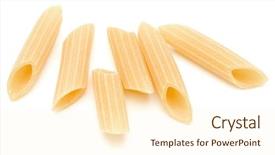  Presentation with penne pasta - Amazing theme having noni - italian pasta isolated on white backdrop and a  colored foreground