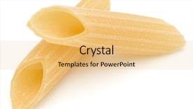  Presentation with penne pasta - Beautiful theme featuring noni - italian pasta isolated on white backdrop and a  colored foreground