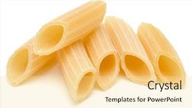  Presentation with penne pasta - Slides consisting of noni - italian pasta isolated on white background and a blonde colored foreground