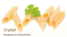  Presentation with penne pasta - Beautiful presentation theme featuring noni - italian pasta isolated on white backdrop and a cream colored foreground