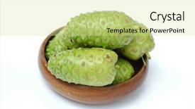  Presentation with noni fruit - Colorful PPT theme enhanced with noni fruit backdrop and a soft green colored foreground