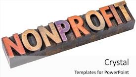  Presentation with nonprofit - PPT theme featuring nonprofit banner - isolated word abstract background and a white colored foreground
