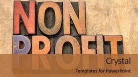  Presentation with nonprofit - Audience pleasing theme consisting of nonprofit banner - word abstract backdrop and a red colored foreground