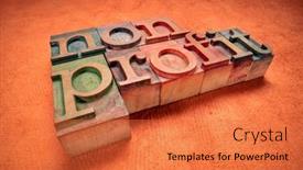  Presentation with nonprofit - Presentation design having nonprofit-word-abstract-in-letterpress background and a red colored foreground