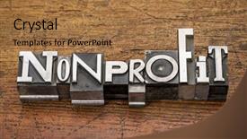  Presentation with nonprofit - Presentation theme having nonprofit word in mixed vintage background and a coral colored foreground