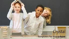  Presentation with elementary children - Presentation theme having nonsense - children have fun in elementary background and a coral colored foreground