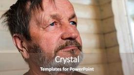  Presentation with elderly icon - Beautiful PPT layouts featuring nonsense - elderly bearded man face backdrop and a tawny brown colored foreground