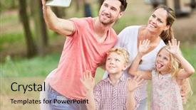  Presentation with family photo - Amazing presentation theme having nonsense - family with children takes backdrop and a lemonade colored foreground
