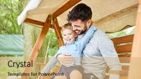  Presentation with swing - Slides with nonsense - father and son are silly background and a  colored foreground