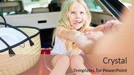  Presentation with luggage - Beautiful slide set featuring nonsense - happy girl is playing backdrop and a  colored foreground