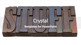  Presentation with color blocks - Amazing slide deck having nonsense - stuff word in antique wooden backdrop and a gray colored foreground