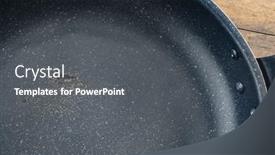  Presentation with frying - Presentation design having nonstick-coating-of-a-frying background and a dark gray colored foreground