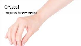  Presentation with female - Presentation theme consisting of nonverbal - female hand gesture isolated background and a sky blue colored foreground