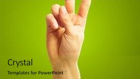  Presentation with pollution and human health - Cool new presentation design with nonverbal - human hand with two fingers backdrop and a gold colored foreground